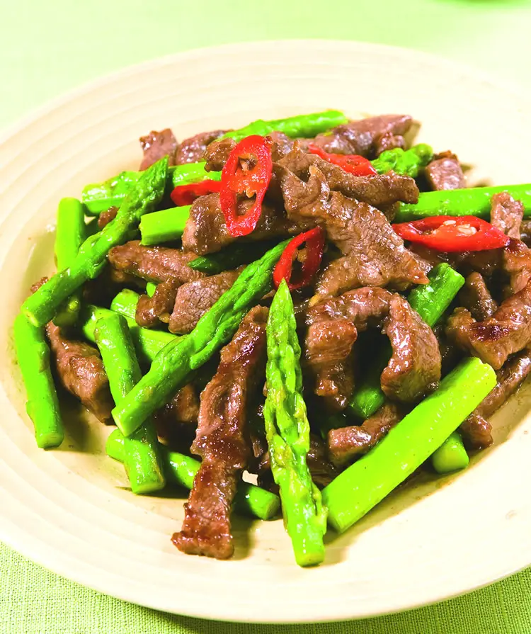 Order B15 Asparagus Beef food online from Double Dragon Restaurant store, Antioch on bringmethat.com
