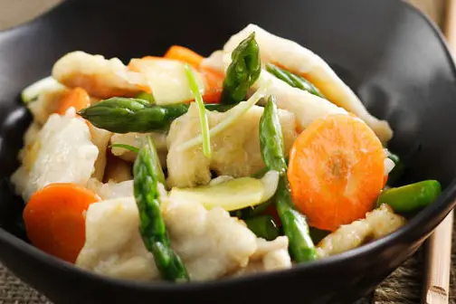 Order Asparagus Chicken food online from Double Dragon Restaurant store, Antioch on bringmethat.com